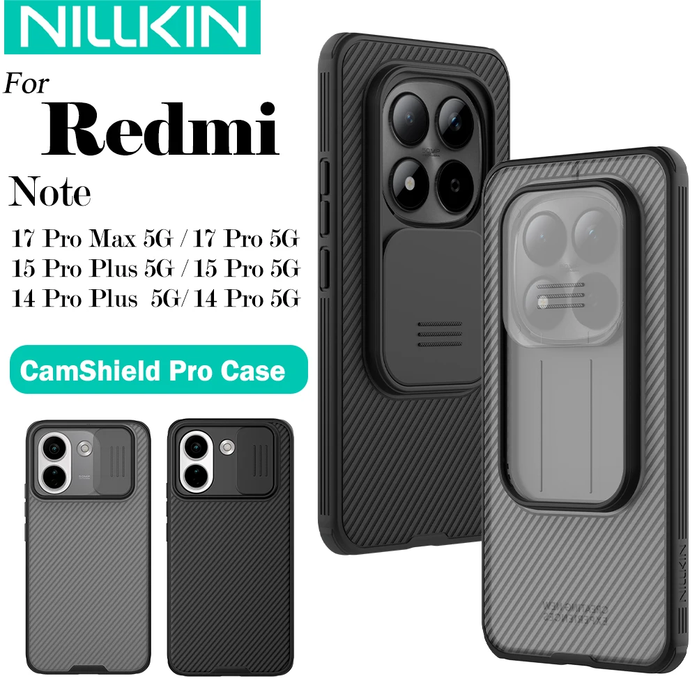 Nillkin for Xiaomi Redmi Note 17 Pro Max Note 15 Pro Plus 14 Pro Plus 5G CamShield Pro Slide Camera Cover Protector Phone Case
