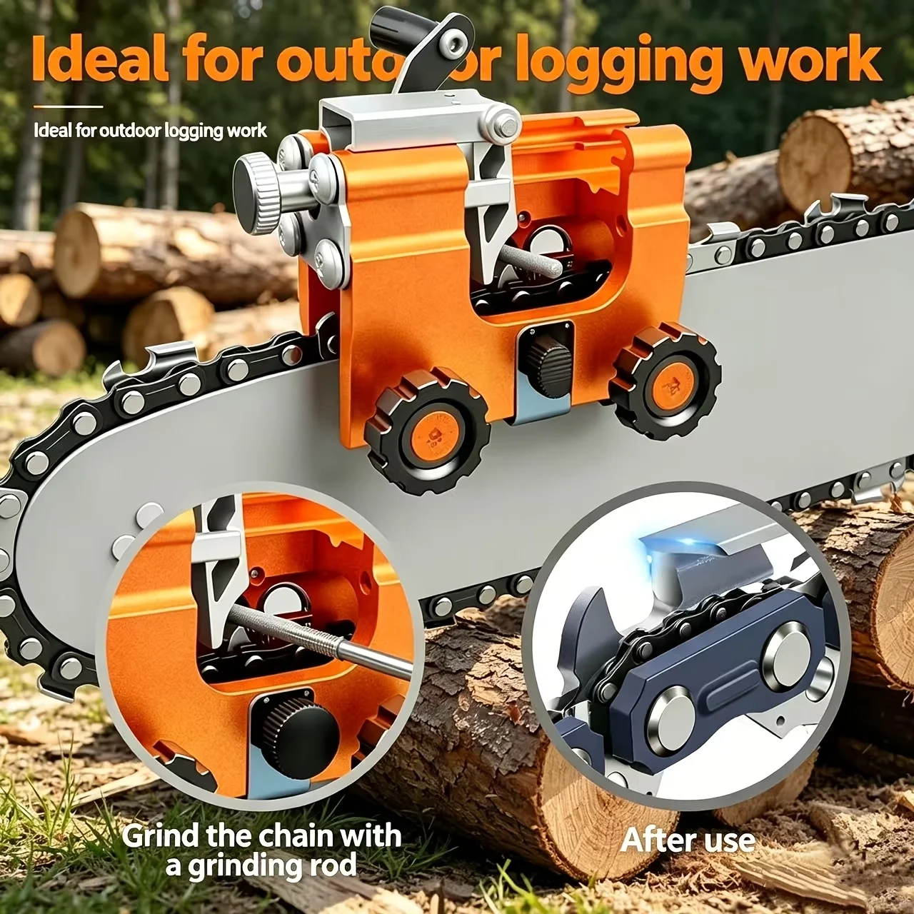 Portable Hand Chain Grinder Chain Clamp Sharpening Tool Quick Grinding for Chainsaw Chains Ideal Handheld Maintenance Equipment