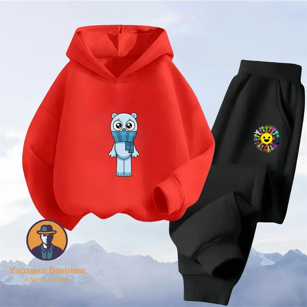 

New Beat Boxes Woolen Sweaters, Anime Character Hooded Women's Clothing, Top + Thick Warm Long-sleeved Winter Trousers