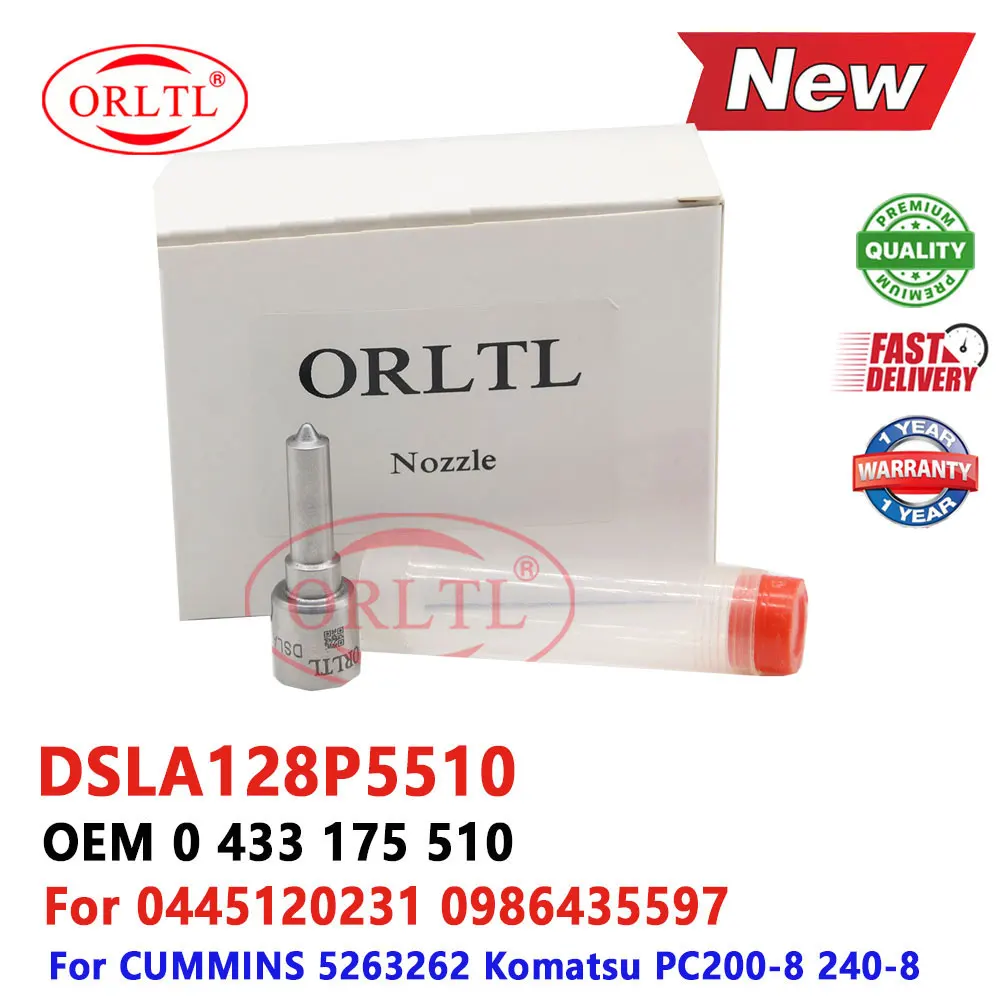 DSLA128P5510 ORLTL Sprayer Nozzle DSLA 128 P 5510 Injector DSLA 128P5510 (0 433 175 510) for CUMMINS 0445120231 5263262 PC200-8