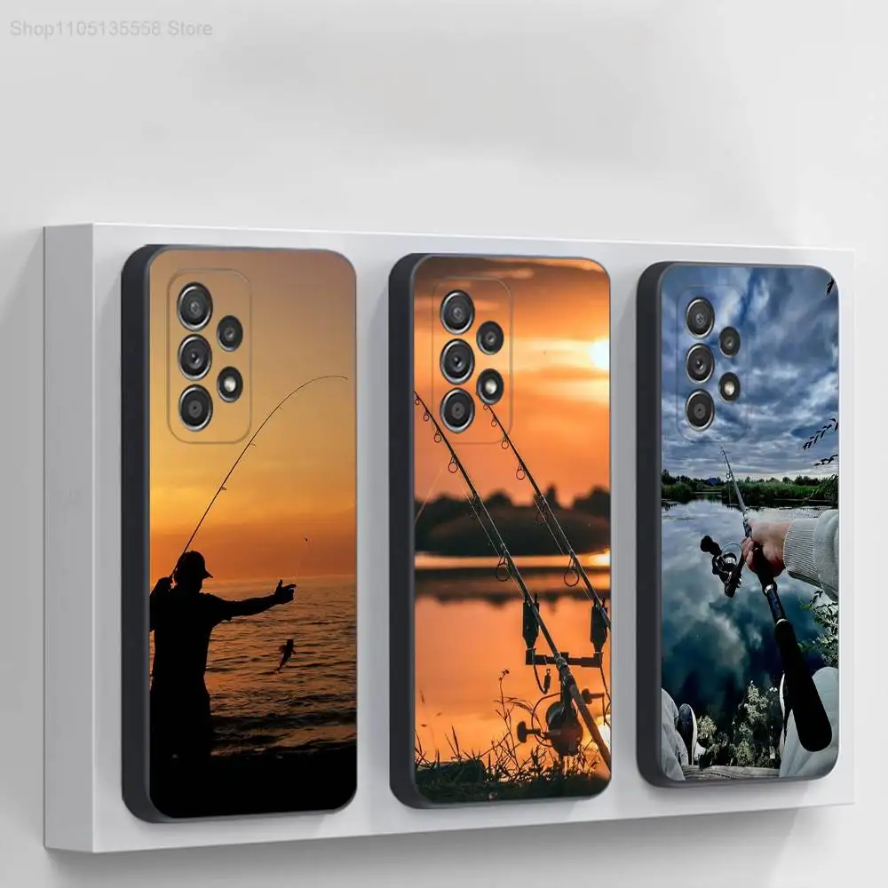 

Fishing Leisure Activity Phone Case For Samsung S 25,24,23,22,30,21,10,9,Ultra,Plus,Lite,FE,4,5G Black Soft Case