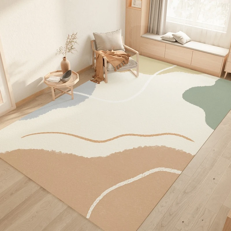 

Beige Cream Style Carpet Creative Pattern PVC Rug Waterproof Non-slip Foot Mat Anti-fouling Balcony Rugs Cuttable Carpets Tapete