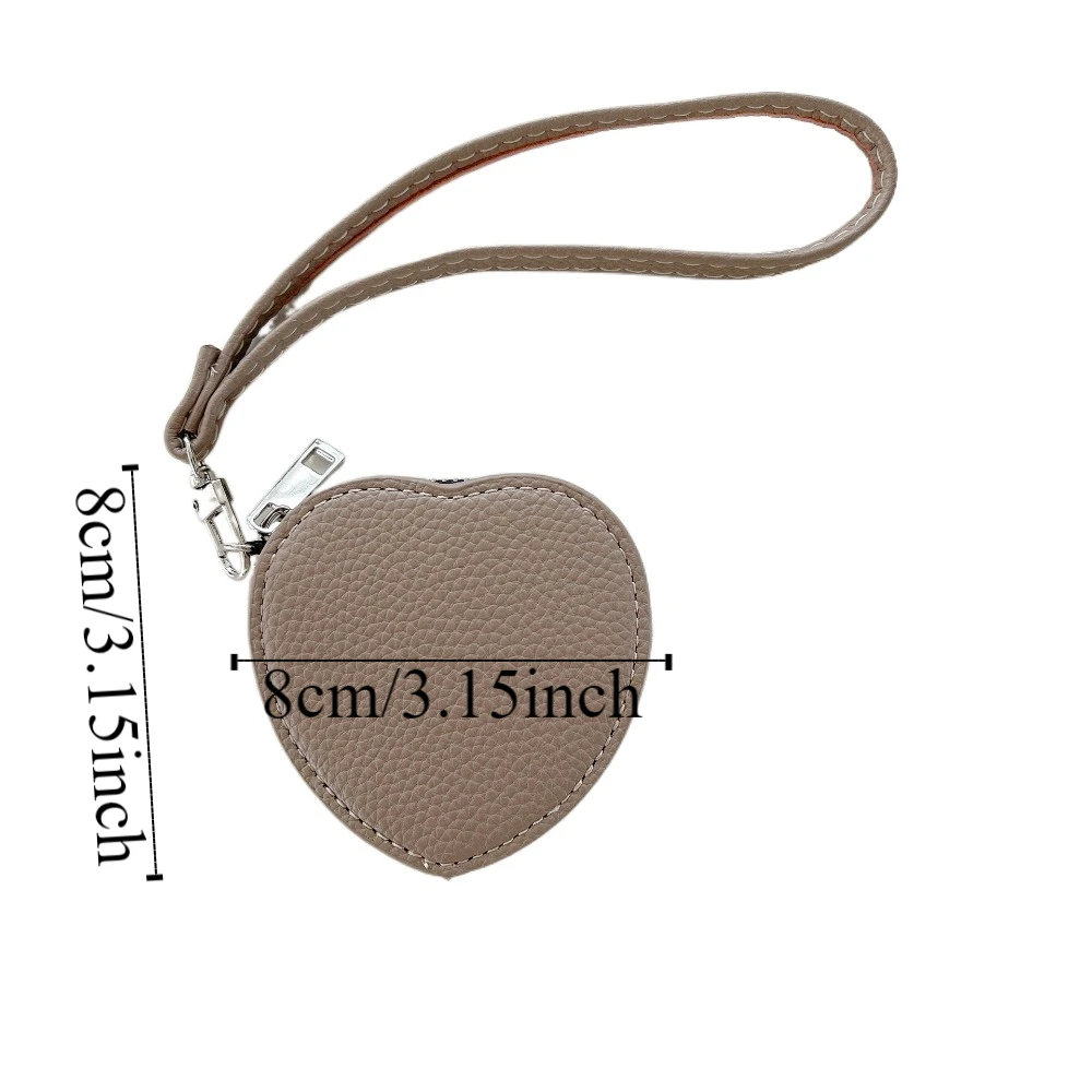 PU Leather Earphone Protective Case Lychee Pattern Korean Style Bluetooth Earphone Bag Sweet Lightweight Small Coin Pouch Woman