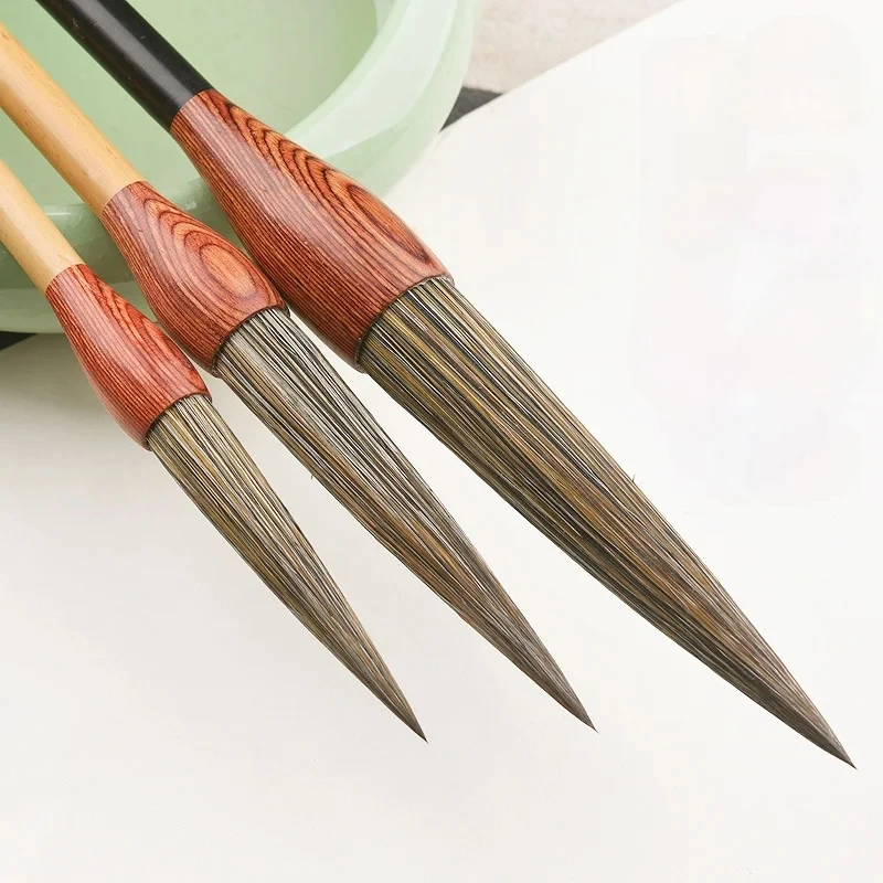 Calligraphy Brush Pen Set Stone Badger Hair Long Peak Calligraphy Cursive Script Brush Chinese Landscape Painting Watercolor Pen