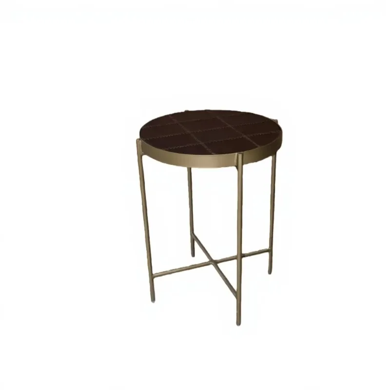 Modern luxurious ironware round smart table, multi-functional metal furniture, suitable for living room and bedroom reading.