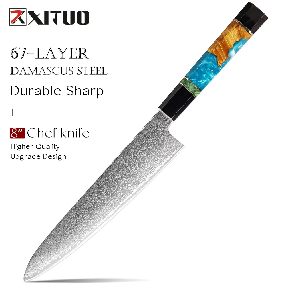 

Professional 8Inch Japanese Chef Knife Damascus Steel Kitchen Knife Razor Sharp,Ergonomic Handle,Ultra-Sharp Edge,Gift for Chefs