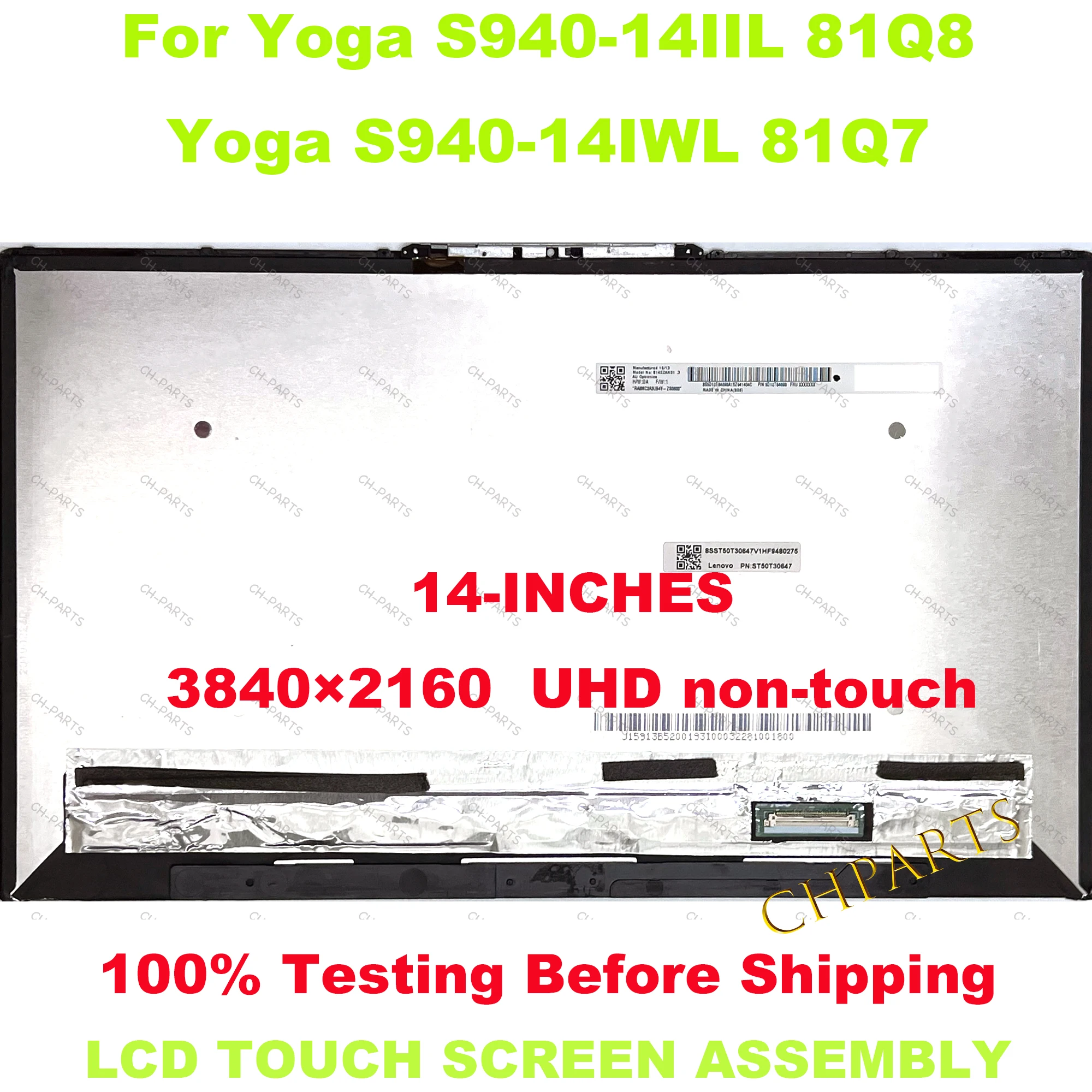 Imagem -02 - Tela Lcd para Laptop Lenovo 14 Polegadas Montagem de Tela Lenovo Yoga S94014iil 81q8 S940-14iwl 81q7 81q7