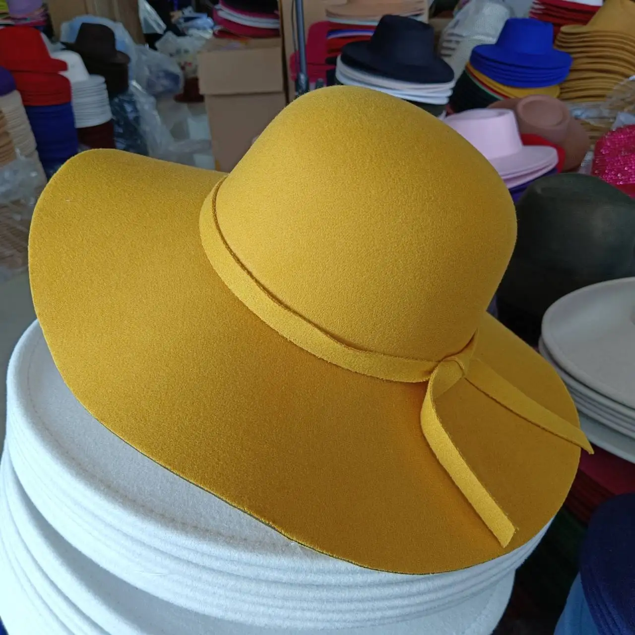 Women Sun Hat Vintage Lady Wide Large Fedora hat Felt Cap Casual Summer Beach Travel Floppy Sun Hat Gift