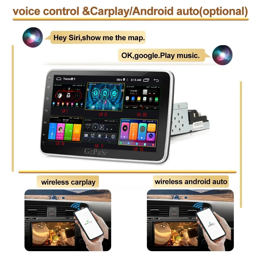 10 inch Universal 1 Din Android Carplay Universal Car Radio Autoradio Multimedia Player Stereo Monitor Video GPS Navigation DVD