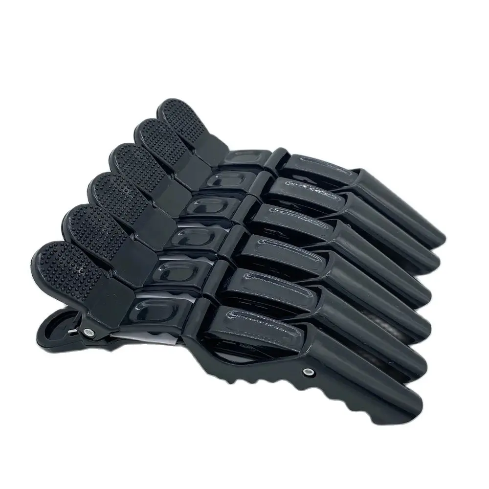 6Pcs Plastic Black Crocodile Hair Grip Clips Salon Hair Sectioning alligator Clips Hairdressing Cutting Clamps