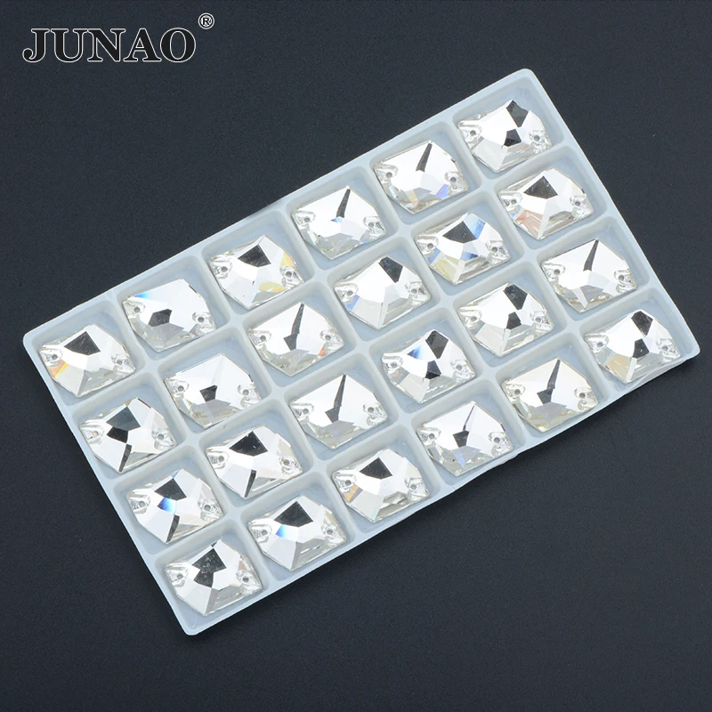 JUNAO 13x17mm 11x14mm 17x21mm Sewing K9 Cosmic Glass Rhinestone Appliques Sew Flatback Crystal Strass For Clothes Decoration