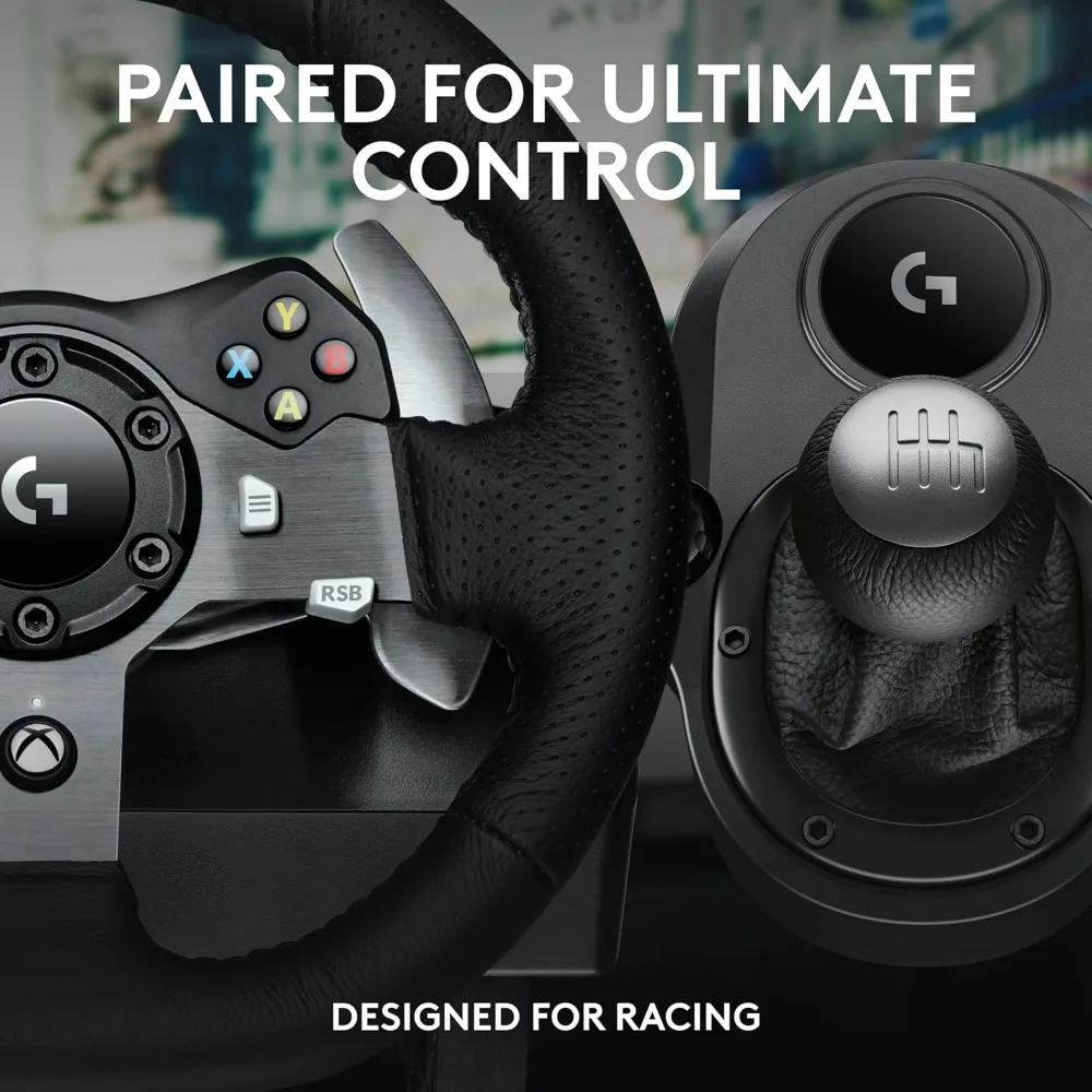 G920 Driving Force Racing Wheel and Pedals, Force Feedback + Logitech G Driving Force Shifter