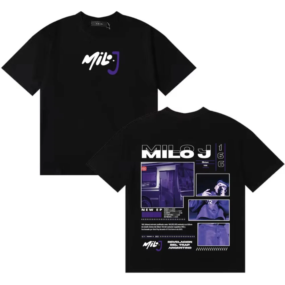Rapper Milo J 166 Harajuku Oversized T Shirt Men's Women's Y2K Teenagers T-shirt Gothic Cotton Casual Short Sleeve Male T-shirts