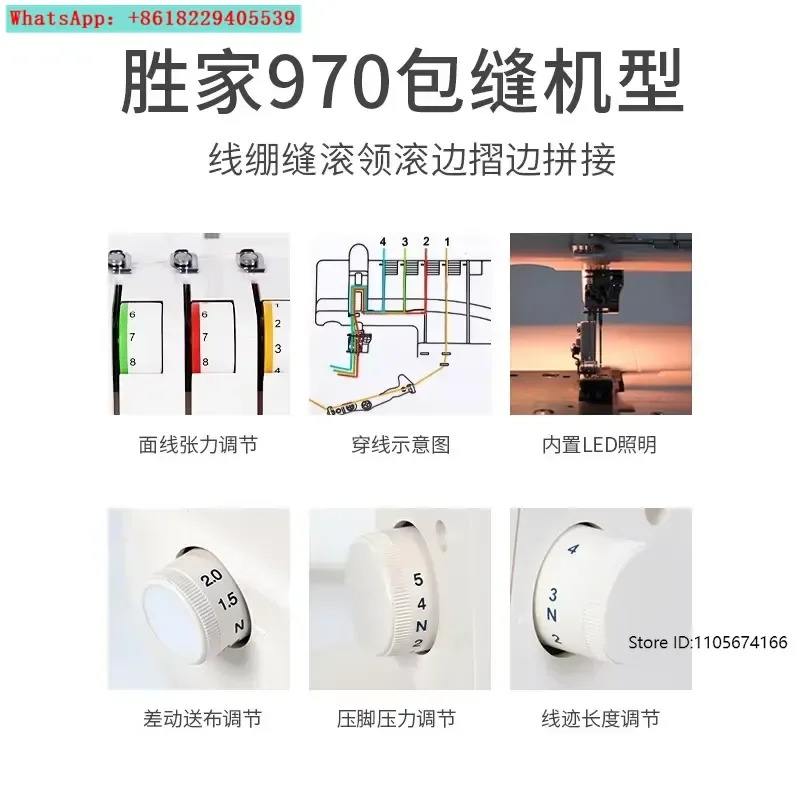 Multifunctional Home 2/3/4 Thread Tension Rolling Collar Piping Folding Splicing