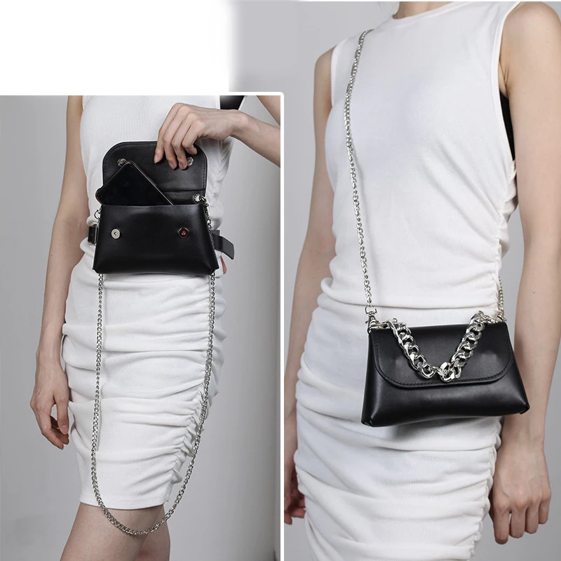 Simple Fashion Crocodile Pattern Chain Bag PU Leather Belt Waist Bag Pack For Women Belt Bags