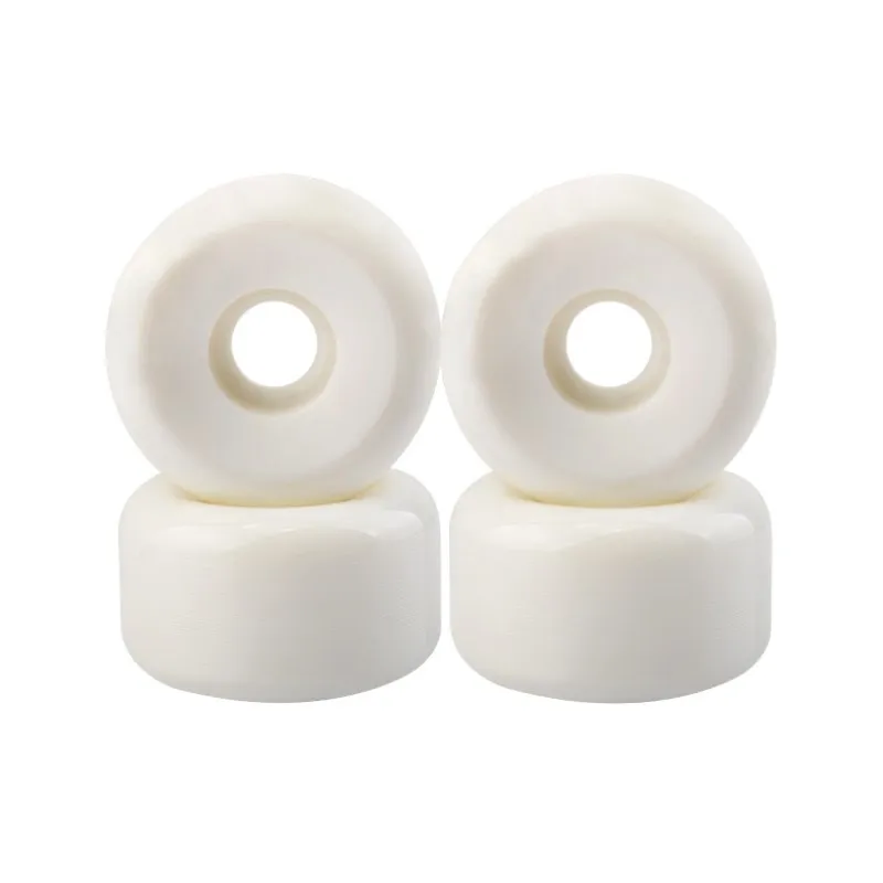 4 Stuks 52X30Mm Skateboard Wielen Kleine Witte Wiel Hoge Hardheid Geruisloos 65d Skateboard Roller Voor Dubbele Rocker Skateboard