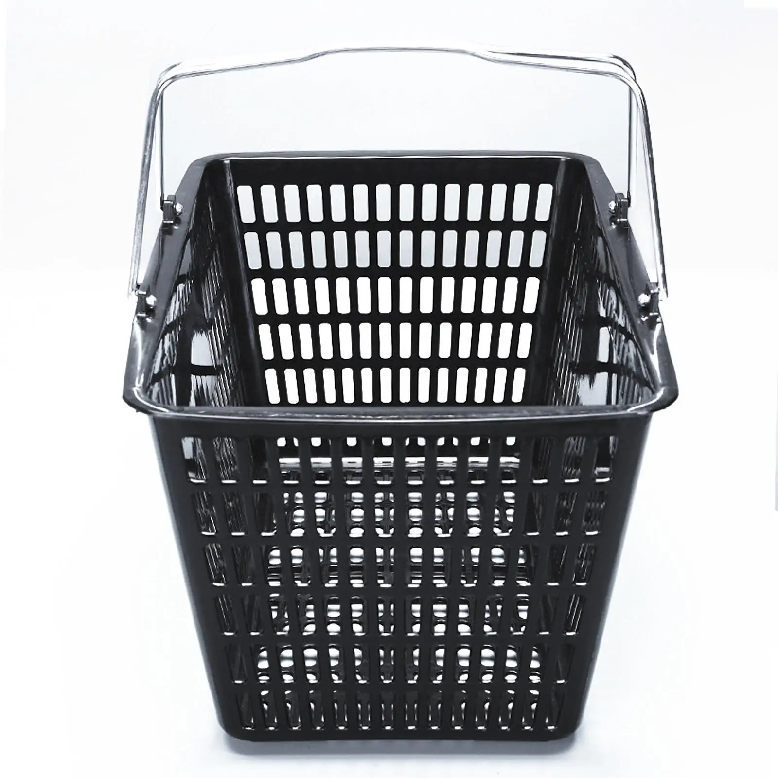 Shopping Basket Black Handheld with Handles Sturdy Reusable Retail Store Use Market Grocery Supplies Picnic Basket Store Basket