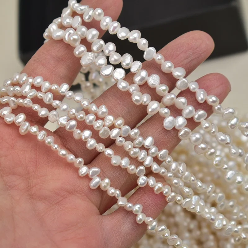 1 string 4-5-6mm Freshwater Cultured Pearl Baroque Bead Charms for DIY Women Men Loose Beads Necklace Jewelry Making Accessory