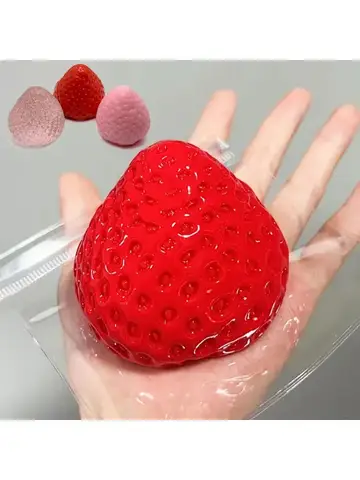 2A-Big Strawberry Squeeze Taba Squishy Toy Kawaii Red Pink Squishies Fidget Toy Fruits Vegetables Soft Girl Birthday Gift Toy9