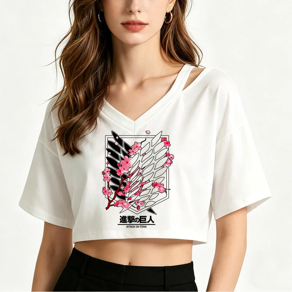 Attack on Titan cropped top female party clearance sales gyaru tshirt party scene  cheap korean fashion emo