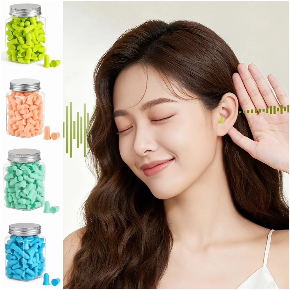 60/120PCS Multicolor Sponge Earplugs Slow Rebound Sound Insulation Sleeping Ear Plugs Sponge Soft Noise Reduction Earplugs