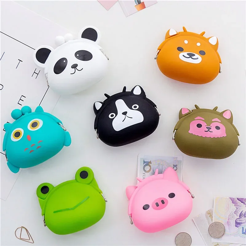 

Cute Animal Silicone Change Wallet Lovely Women New Coin Bag Silicone Storage Animal Panda Cat Bear Mini Pouch