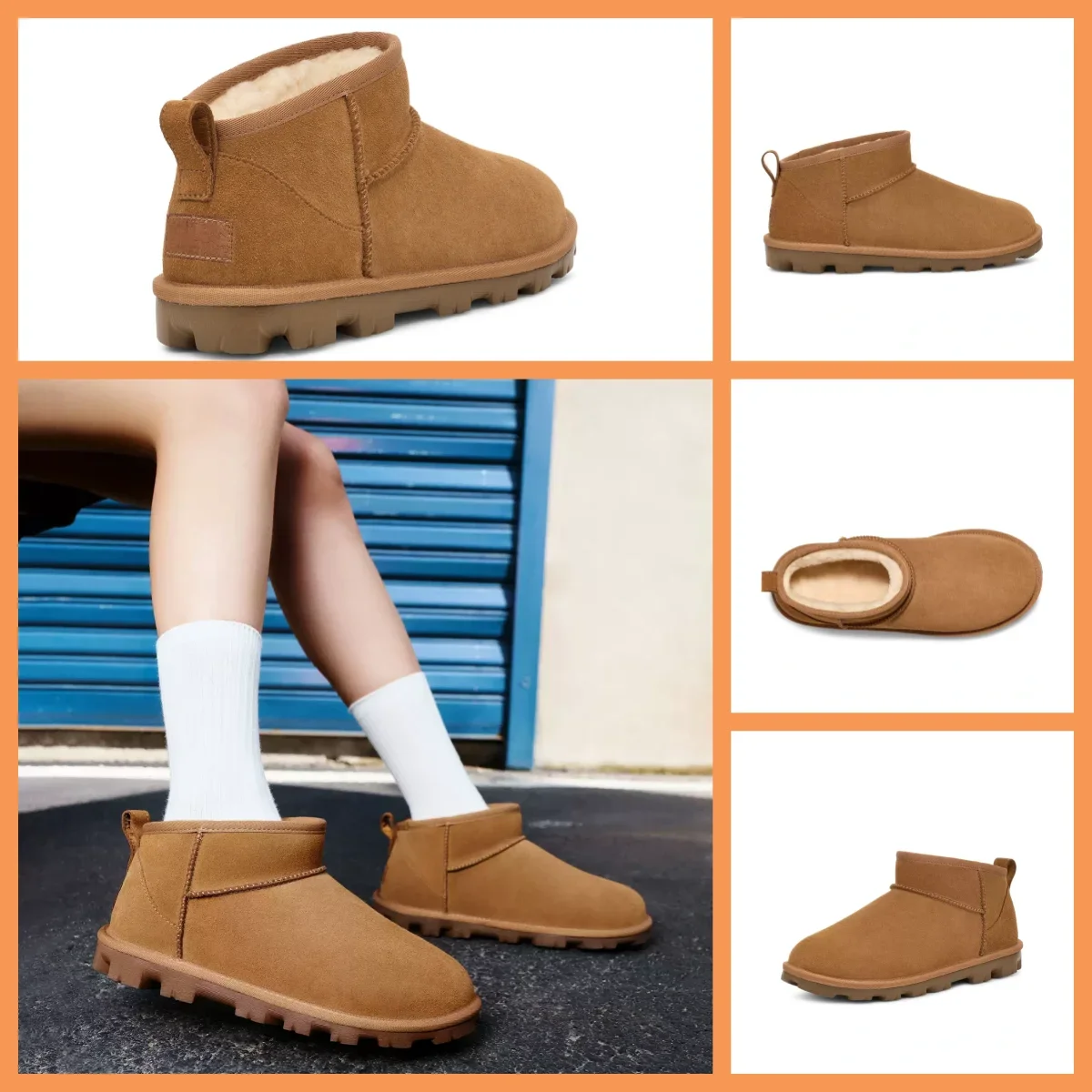 2026 NEW Women's Boots Classic Thick-soled Height increase Real Sheepskin Wool comfortable warm fashionable wear-resistant soft