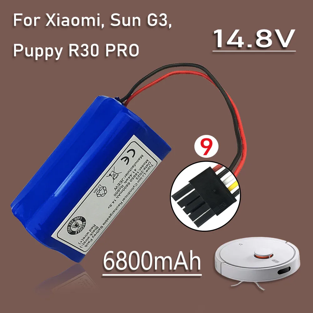 

New 14.8V Li-ion 6800mAh battery For Xiaomi G1, Big Bear X3, and Little Dog R30proR35 Karina F1 intelligent mop sweeper