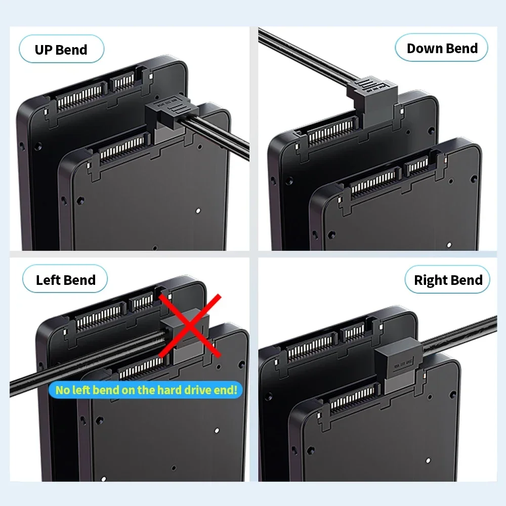 Hard Drive Sata 3.0 Data Cable Up Down Left Right Direction SATA III SATA 3 Cable Angle 90 Degree Elbow 6GBs 10CM 15CM 20CM 30CM