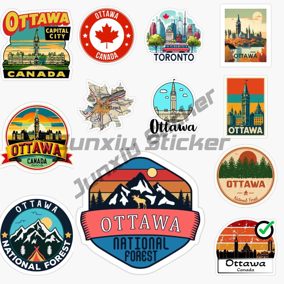 

OTTAWA Canada Vinyl Sticker Waterproof Decal Motocross Racing Laptop Helmet Trunk Car Sticker Car Accessories