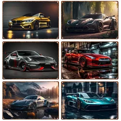 Cars Horizontal Vintage Metal Tin Sign Retro Room Decoration Accessories Vehicle Poster Club Bar Cafe Garage Iron Plate Decor