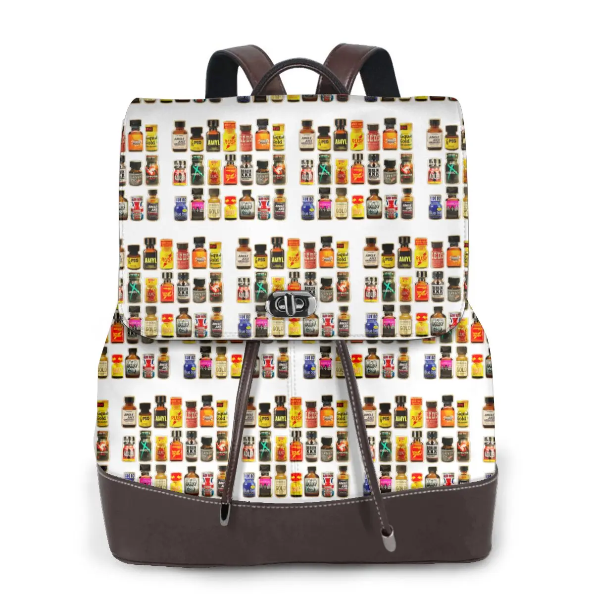 Poppers Bottles Gay Rush Jungle Juice Amyl Inhaler Bookbag School Student Bags Hiking Travel Daypack for Women Derma Backpack
