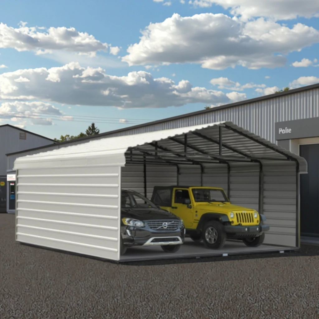 

Навес для автомобиля 20' x 30' повышенной прочности с 2 комплектами боковых стенок. Навес можно использовать на песке, ранчо, в саду, на пляже.