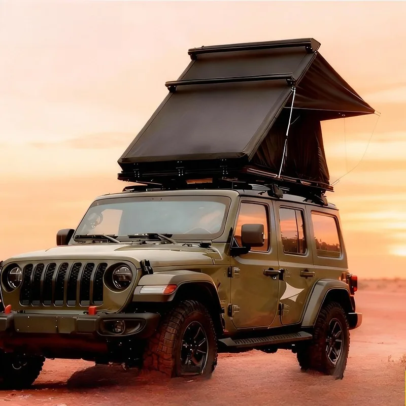 

Trunk Tent with Triangular Fully Automatic Aluminum Hard Top for SUVs, Providing Outdoor Protection Against Rain and Wind.