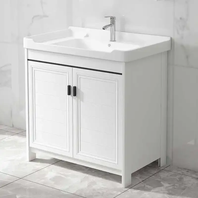 Minimalist Modern Floor Mounted Bathroom Cabinets with Mirror Washbasin Bathroom Vanity Storage Cabinet with Sink Home Furniture