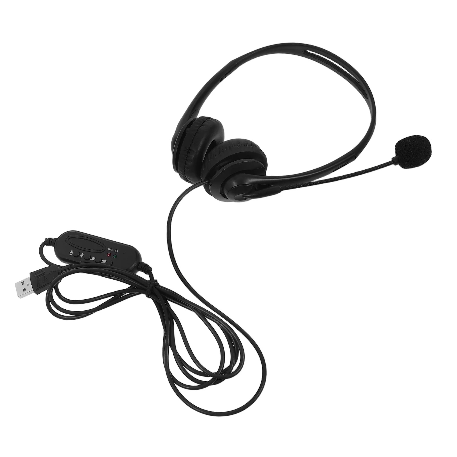 

Noise Canceling Headphones Wired Computer Earphone USB Durable CVC6 Flexible Earmuffs Skin Friendly Long Use Phone Microphone