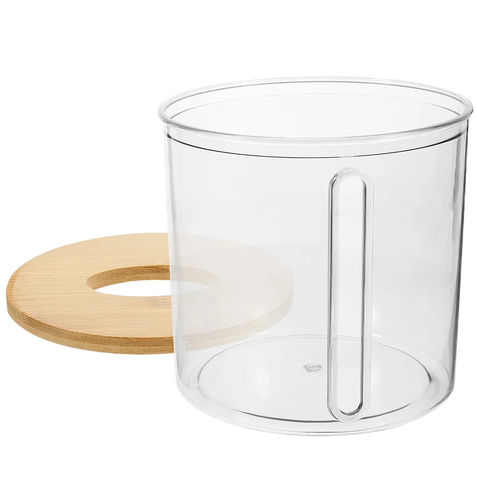 

Round Tissue Box Holder Clear Plastic Bamboo Napkin Cover for Office Living Room Home Car Bedroom Clear Tissue Box Holder