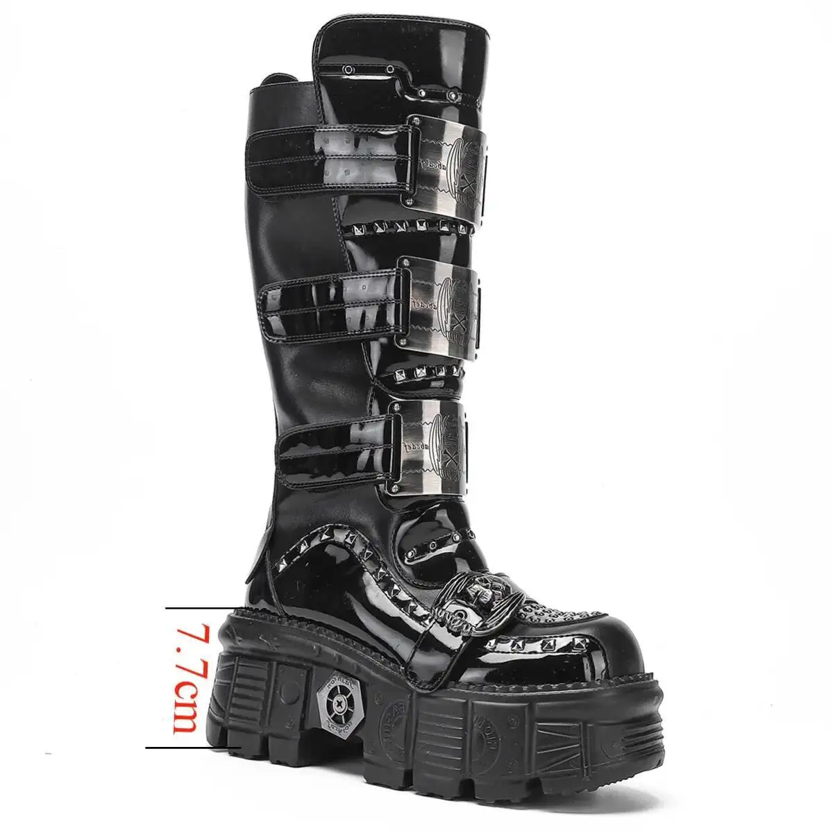 Spicy Girl Casual Boots Spanish Street Style Metal Motorcycle Boots Punk Rock Thick Soled Boots