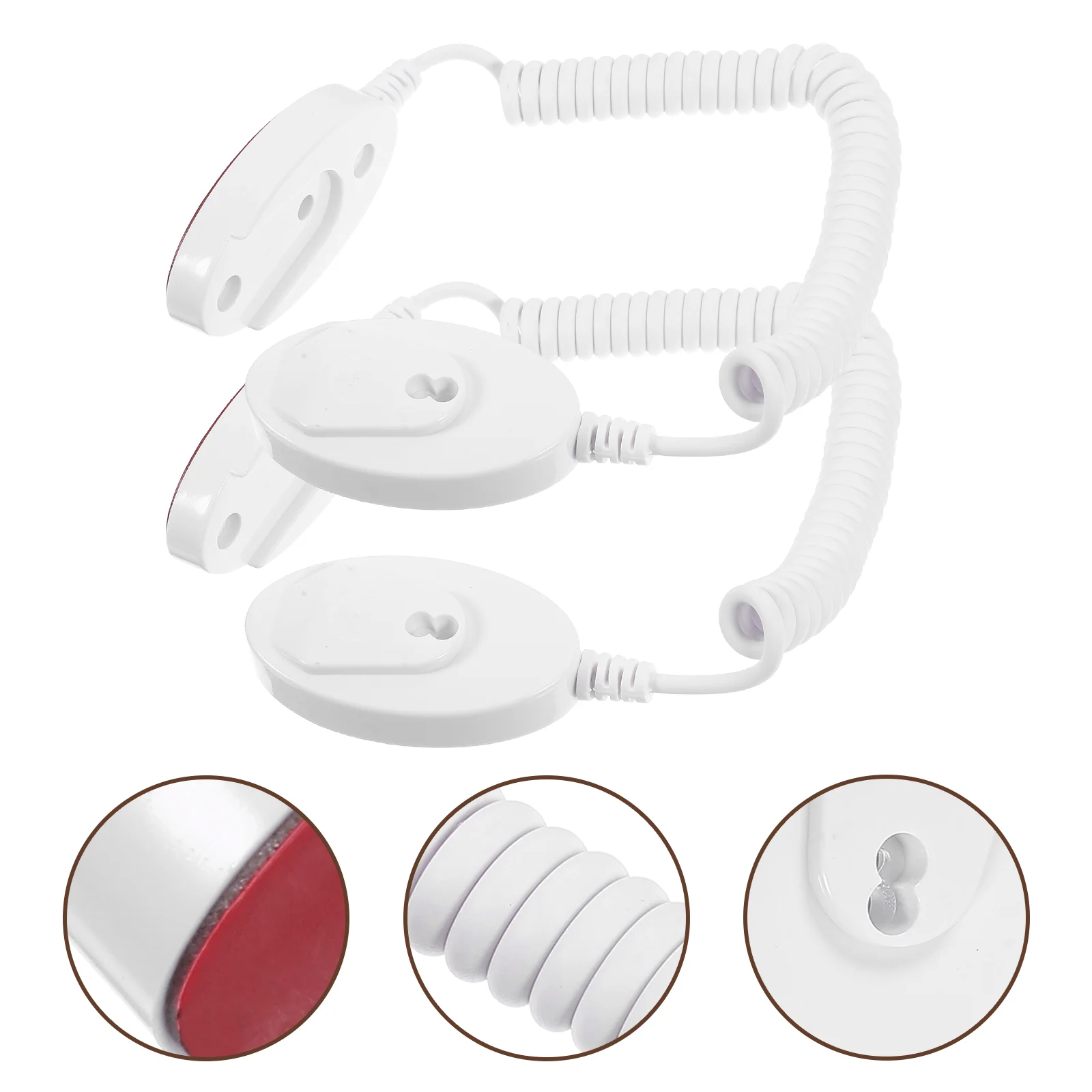 2 Pcs Control Universal Remote Anti-lost Rope Self-adhesive Hook Without Punching 2pcs (oval) Phone Lanyard DVD Tether