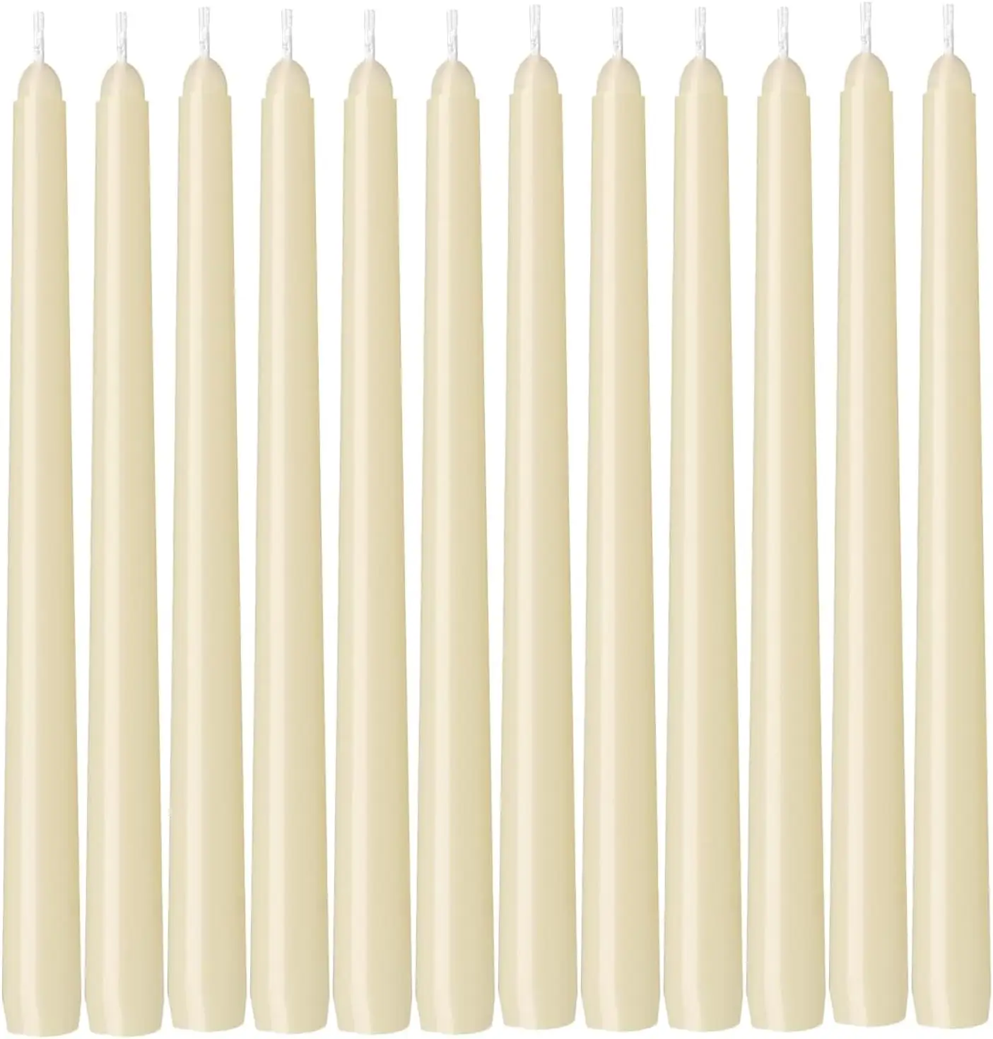 100 Pack Lvory Taper Candle, 10 Inch Tall Unscented & Dripless Candlesticks, Dinner Candle for Home Party Wedding, Long Burning