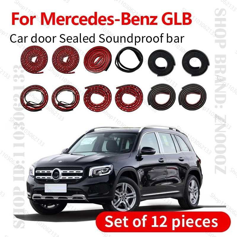 

For Mercedes-Benz GLB Car Door Seal Strip Rubber Double Layer Sealing Protector Soundproof Strip Dustproof Seal Strip 12PCS Set