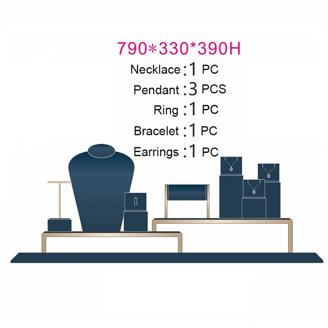 

Earrings Set Swivel Floor Standing Necklace Wooden White Stand Monitor Store Jewelry Display Stand