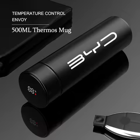 500ml Insulated Cup Temperature Monitoring Water Cup Car Kettle For BYD Atto 3 Yuan Plus Han Tang EV F3 E6 Dmi Song F0 Qin Pro