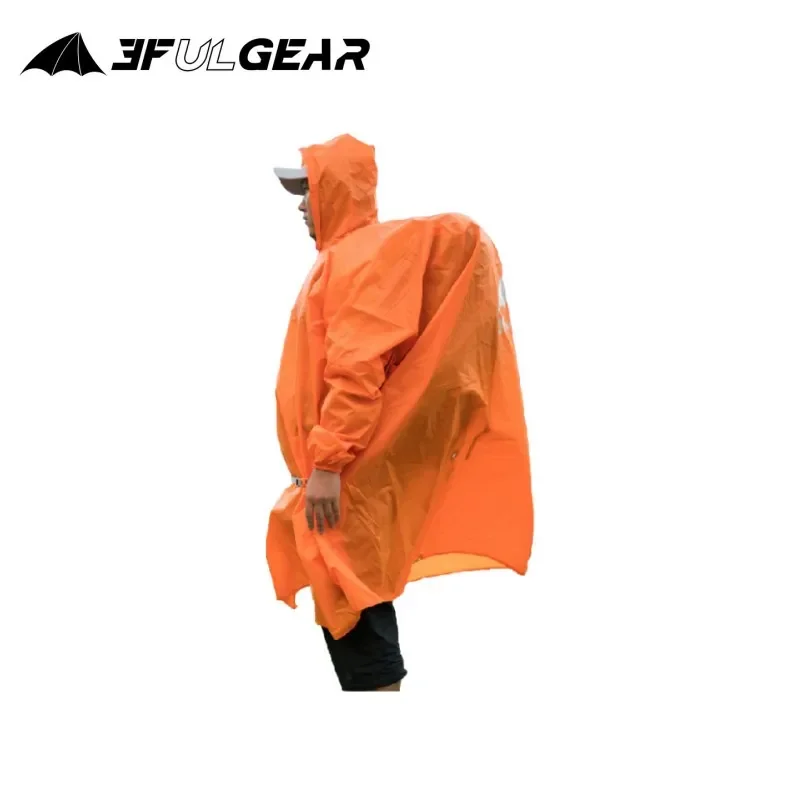 [HODR] 3F UL GEAR Outdoor Raincoat with Sleeves Camping Backpack Poncho 15D Ultralight Rainproof for Hiking Travel Cycling