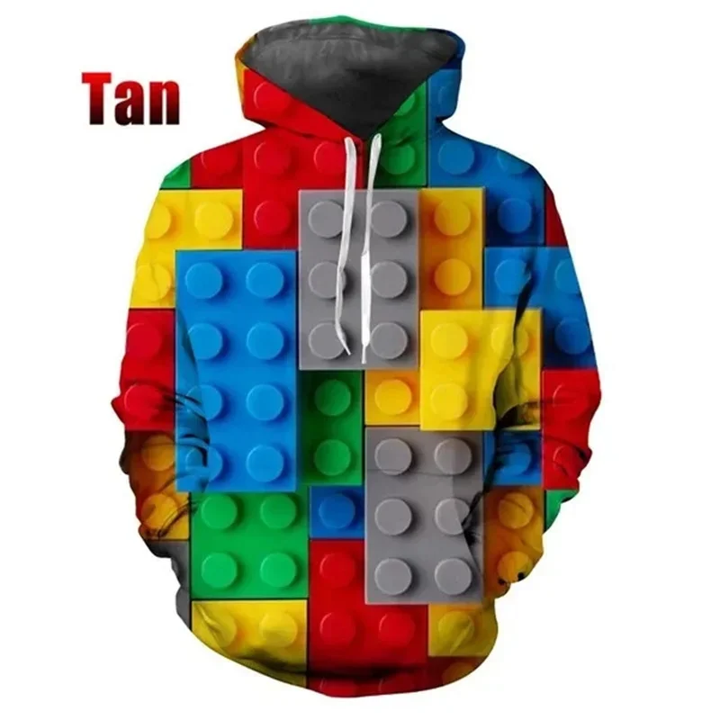 

Colorful Building Blocks Graphics Hoodie Fashion Streetwear 3D Printed Hoodies For Men Casual Spring Autumn Loose Sweatshirt