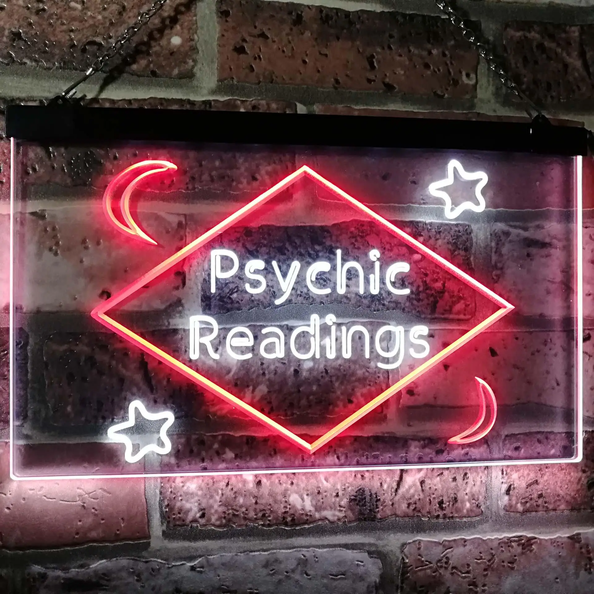 Psychic Readings Moon Star Dual-color LED Neon Sign st6-i3113