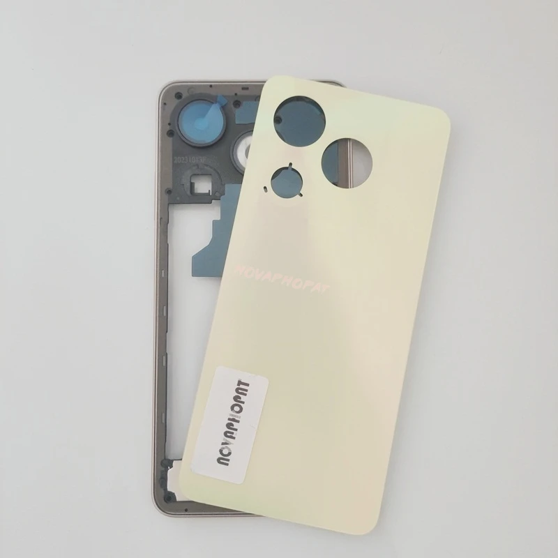 Back Battery Cover Rear Panel Door Housing For Infinix Smart 8 X6525 Middle Frame Case Bezel Plate Side Volume Button