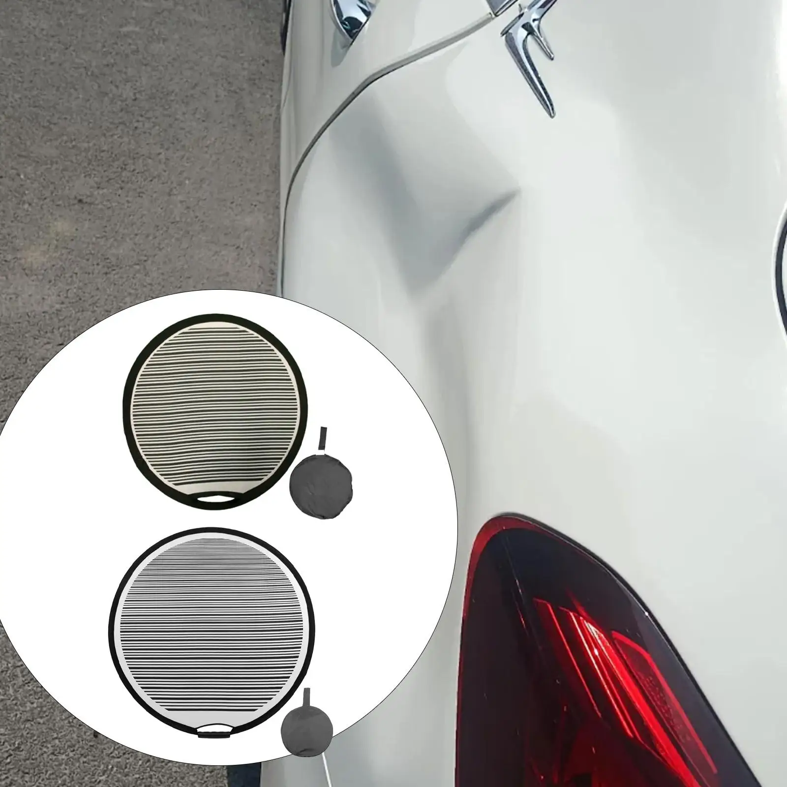 Foldable Dents Reflector Board with Handle Car Dent Repair Tools for Paintless Denting Kit and Damage Removal