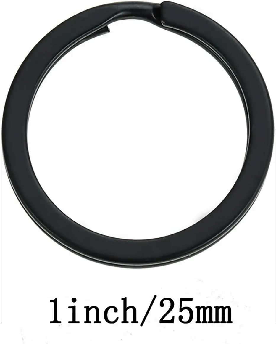 10 штук 1-дюймовых плоских брелоков — металлические брелоки, разделенные брелоки, плоское уплотнительное кольцо для дома, автомобиля