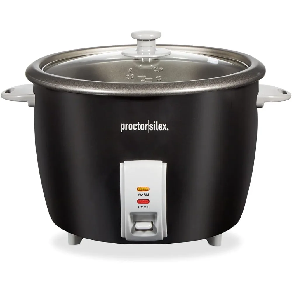 

Rice Cooker & Food Steamer, 30 Cups Cooked (15 Cups Uncooked), Includes Steam and Rinsing Basket, Black